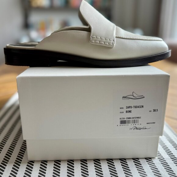 3.1 Phillip Lim Alexa 25mm leather loafers in bone white Size 38.5 - Picture 4 of 11